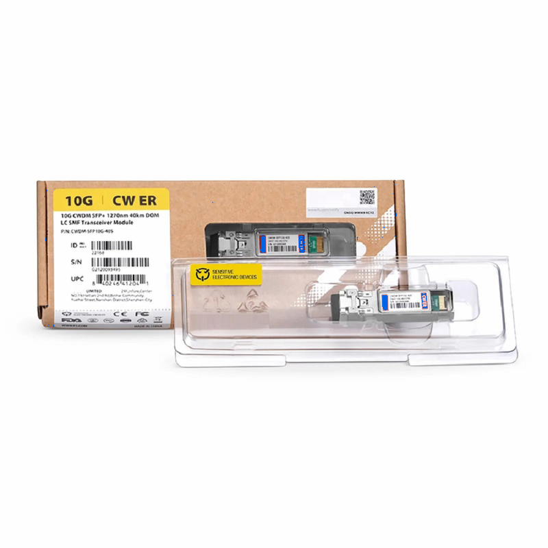 FyberOptix Ciena CWDM-SFP10G-1470 Compatible SFP+ 10G CWDM 1470nm 40km DOM Duplex LC/UPC SMF Optical Transceiver Module for Transmission