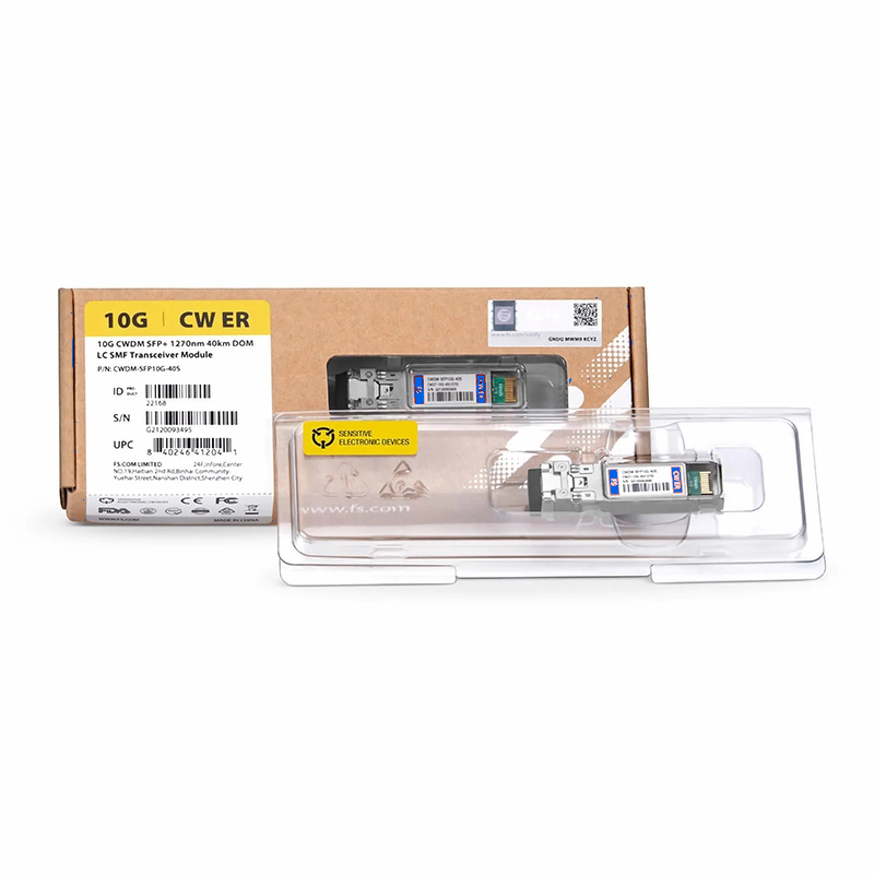 FyberOptix Cisco CWDM-SFP10G-1490-I Compatible SFP+ 10G CWDM 1490nm 40km DOM Duplex LC/UPC SMF Optical Transceiver Module for Transmission (Industrial)