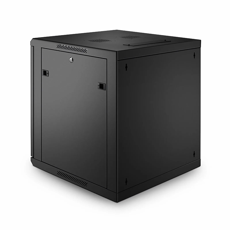FyberOptix 12U GW600-Series 19" 4-Rails Wall Mount Cabinet with Glass Front Door