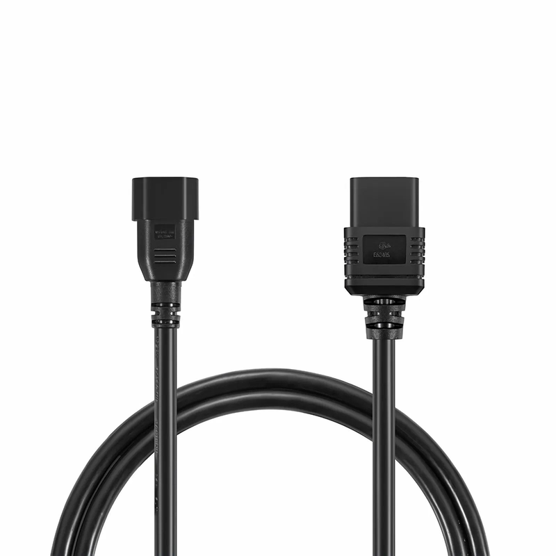 FyberOptix 3ft (0.9m) IEC60320 C14 to IEC60320 C19 14AWG 250V/15A Power Cord, Black