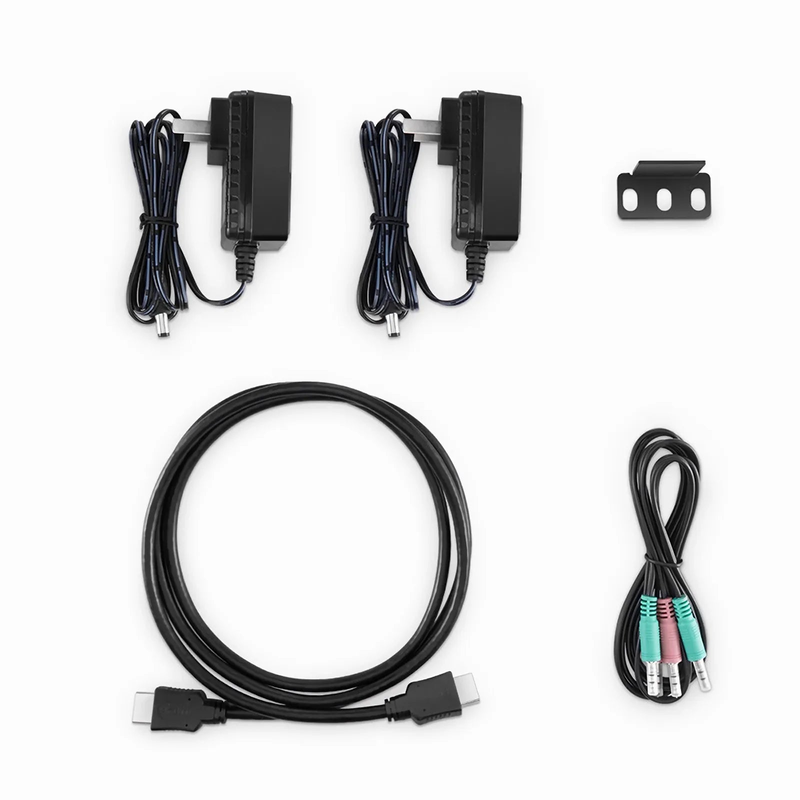 FyberOptix 4K HDMI USB2.0 KVM Extender Set with Audio and HDCP over Single Mode Fiber for 10km, Multimode Fiber for 300m, and Cat5e/6/6a/7 Cable for 150m, 3840x 2160@30Hz
