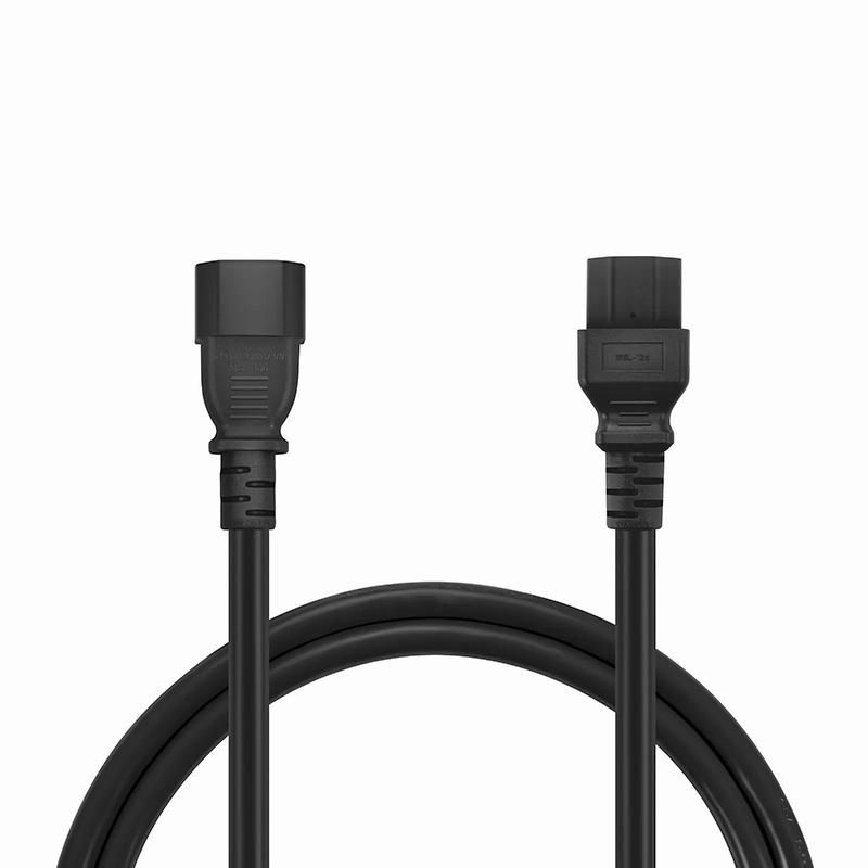 FyberOptix 6ft (1.8m) IEC60320 C14 to IEC60320 C21 Heavy-Duty 14AWG 250V/15A Power Cord, Black