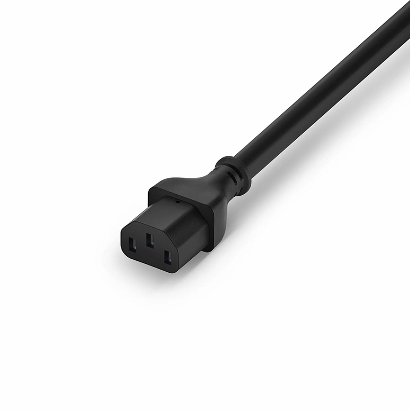 FyberOptix 1ft (0.3m) NEMA 5-15P to IEC60320 C13 18AWG 125V/10A Power Cord, Black