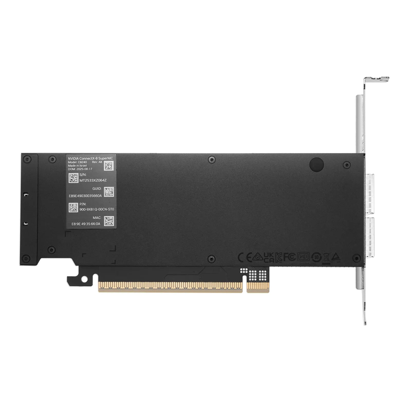 FyberOptix NVIDIA Mellanox C8240 900-9X81Q-00CN-ST0 ConnectXA®-8 InfiniBand & Ethernet Adapter Card, Socket-Direct NDR IB/400GbE Eth,Dual-port QSFP112, PCIe 6.0 x16, Crypto and Secure Boot, Tall&Short Bracket