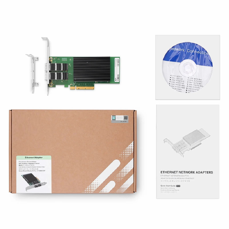 FyberOptix Intel X710-BM2 Based Ethernet Network Interface Card, 10G Dual-Port SFP+, PCIe 3.0 x 8, Comparable to Intel X710-DA2, Full Height&Low Profile