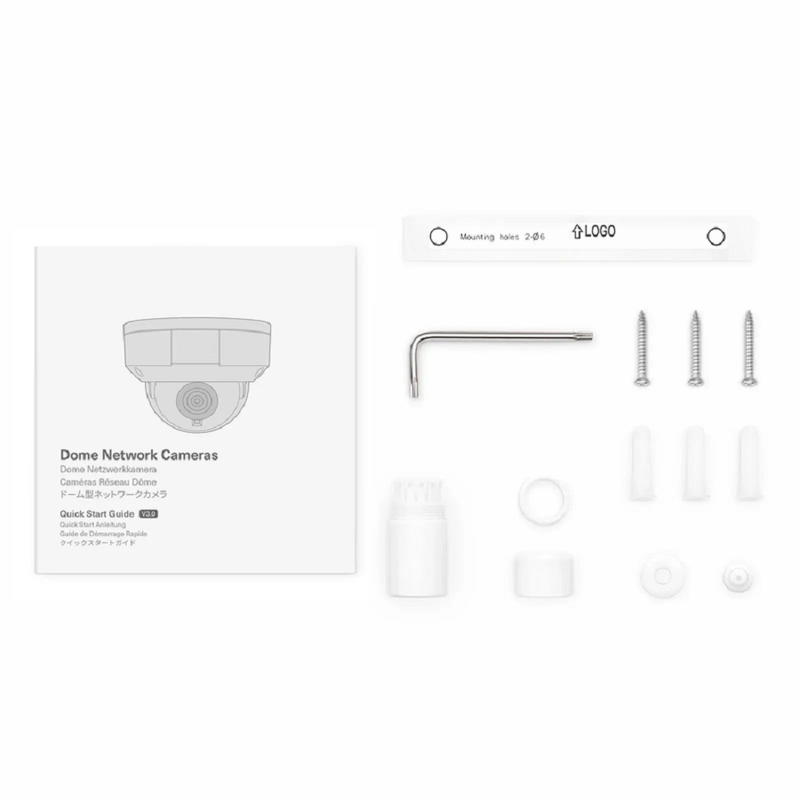 FyberOptix IPC301-8M-D Dome Camera, with 2.8mm Fixed Lens, 8MP Resolution, Built-in Mic, 98ft Night Vision, Smart Intrusion Prevention, IP67 & IK10 PoE Network Camera