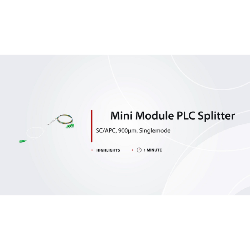 FyberOptix 1 x 16 PLC Fiber Splitter, Mini Module, 900m, SC/APC, Singlemode