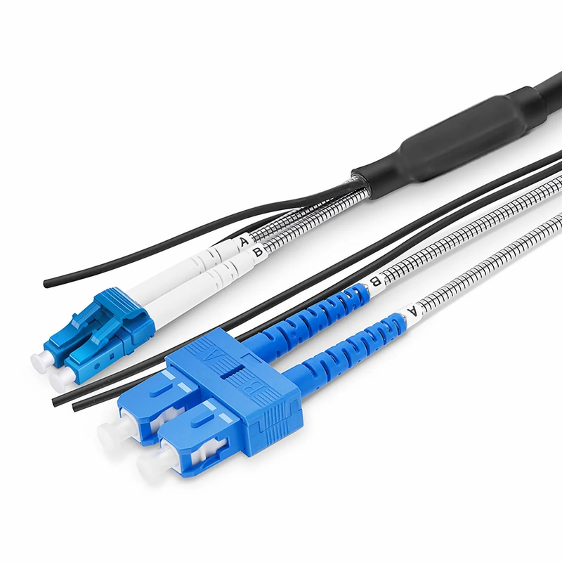 FyberOptix 20m (66ft) LC UPC to SC UPC Duplex OS2 Single Mode 7.0mm LSZH FTTA Outdoor Fiber Patch Cable for Base Station