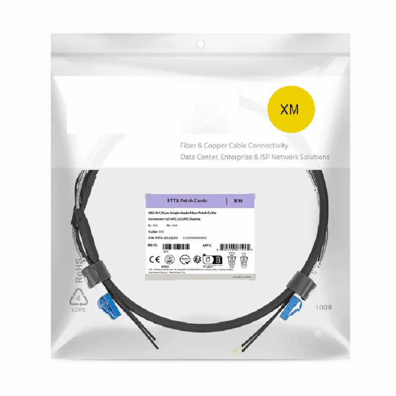 FyberOptix 3m (10ft) LC UPC to LC UPC Duplex OS2 Single Mode 7.0mm LSZH FTTA Outdoor Fiber Patch Cable for Base Station