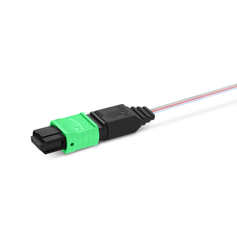 FyberOptix 1m (3ft) MTP® Fiber Pigtail, MTP-12A® APC (Female) to Unterminated, 12 Fibers, Single Mode (OS2), Unjacketed, 12-Color