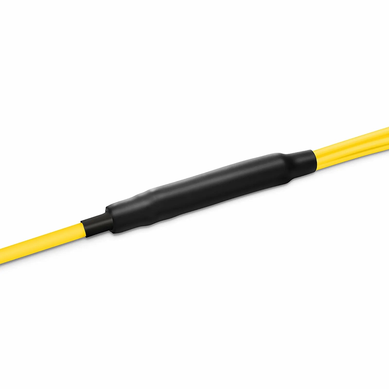 FyberOptix 30m (98ft) MTP® Hybrid Trunk Cable, MTP®-8 APC (Female) to 4 LC UPC Duplex Uniboot, 8 Fibers, Single Mode (OS2), Plenum (OFNP), 0.35dB Max, Type B, Double Jacket, Yellow