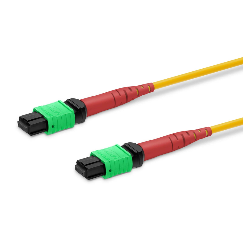 FyberOptix 2m (7ft) MTP® Jumper, MTP®-24 APC (Female) to MTP®-24 APC (Female), 24 Fibers, Single Mode (OS2), Plenum (OFNP), 0.35dB Max, Type A, Yellow