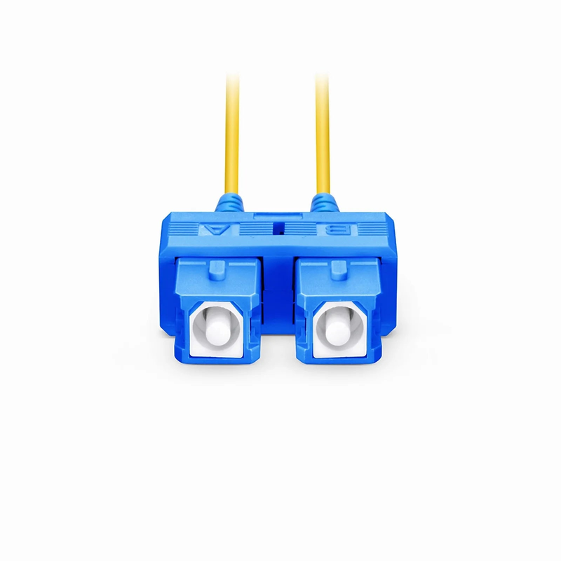 FyberOptix 5m (16ft) Fiber Patch Cable, 2 Fibers, SC UPC Duplex to SC UPC Duplex, Single Mode (OS2), Riser (OFNR), 1.2mm, Tight-Buffered, Yellow