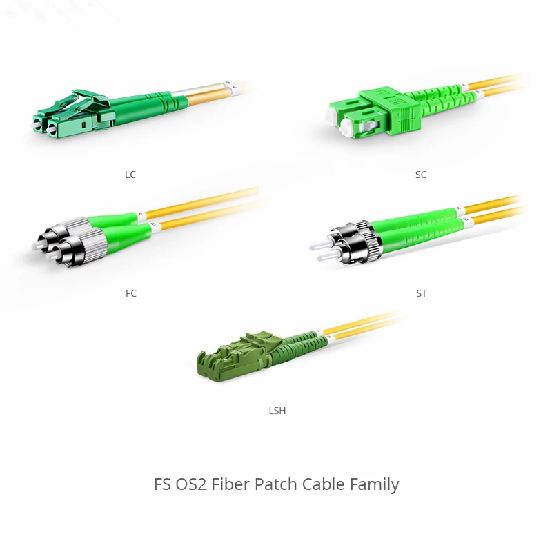 FyberOptix 1m (3ft) Fiber Patch Cable, 2 Fibers, LC APC Duplex to SC APC Duplex, Single Mode (OS2), Riser (OFNR), 2.0mm, Tight-Buffered, Yellow