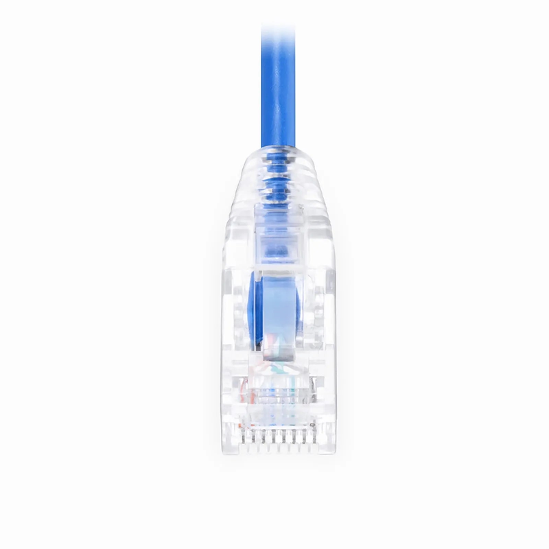FyberOptix 45ft (13.7m) Cat6 28AWG Snagless Unshielded (U/UTP) PVC CM Small Diameter High-Flex Ethernet Network Patch Cable, Blue