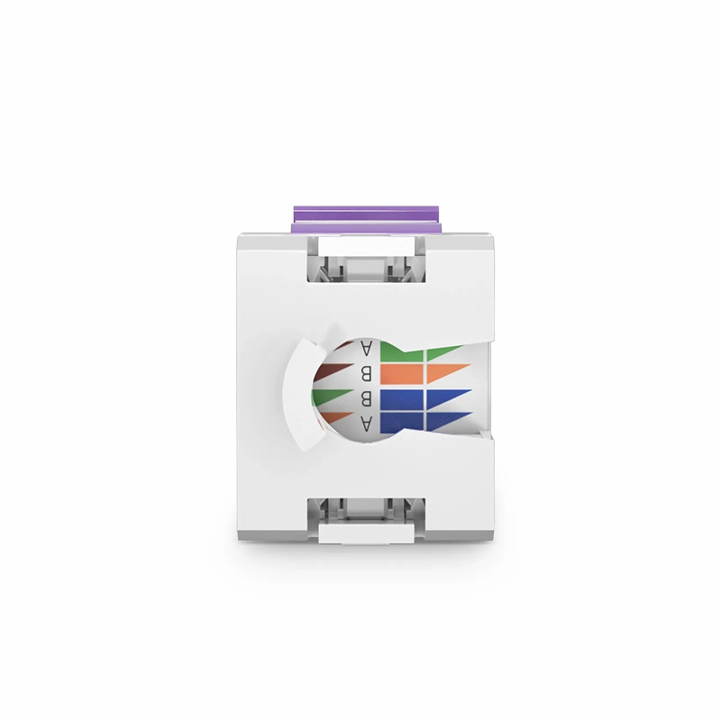 FyberOptix Cat6 RJ45 (8P8C) Unshielded Punch Down Keystone Jack Module, Purple (10 pcs/Pack)