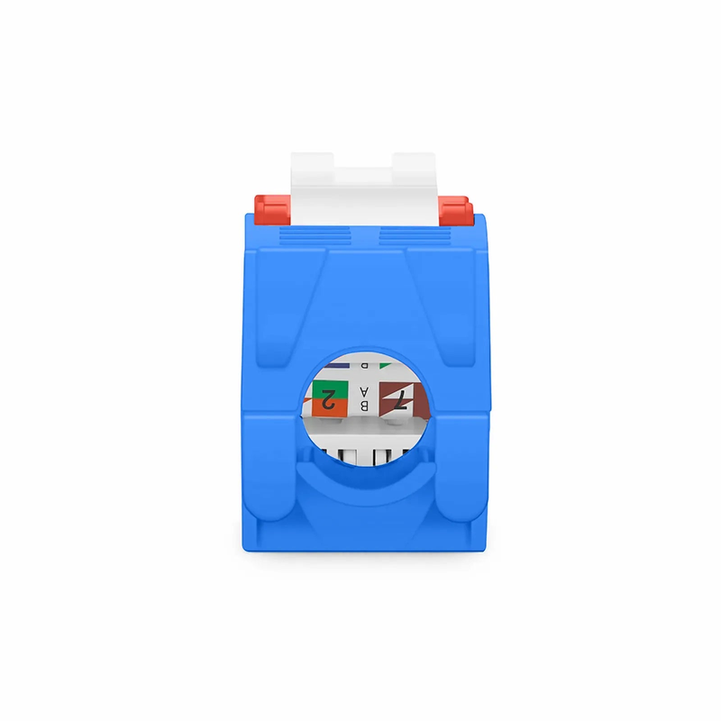 FyberOptix Cat5e RJ45 (8P8C) Unshielded Toolless Keystone Jack Module, Blue (10 pcs/Pack)