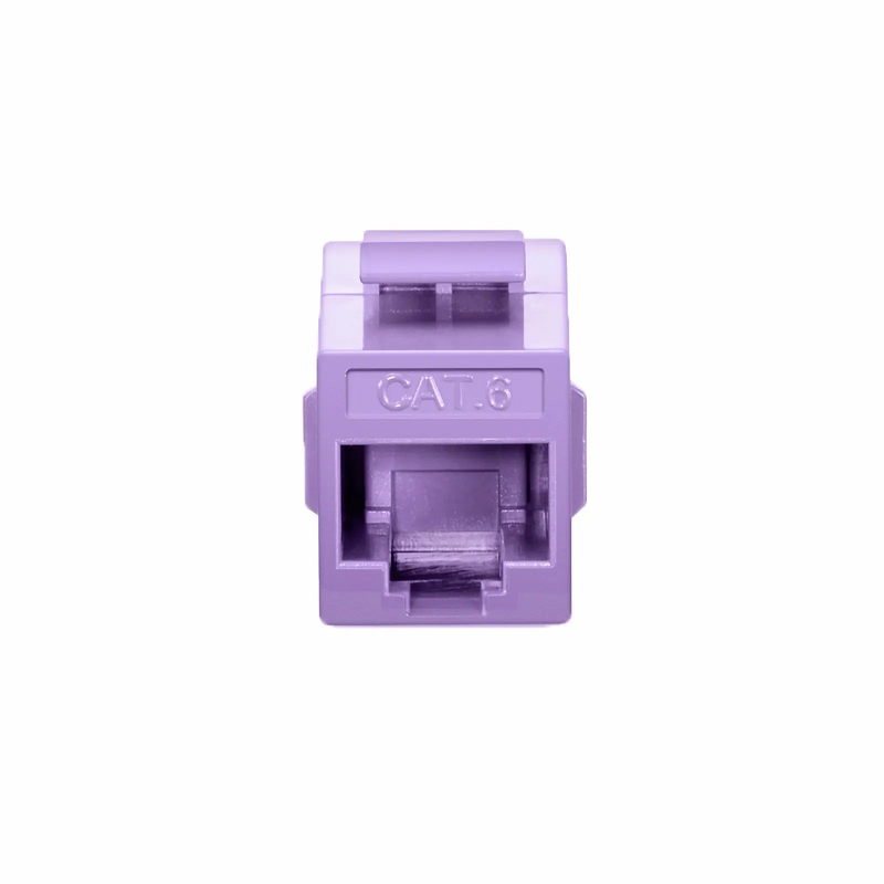 FyberOptix Cat6 Keystone RJ45 Coupler, Unshielded, Female to Female Insert Inline Coupler - Purple (12pcs/pack)