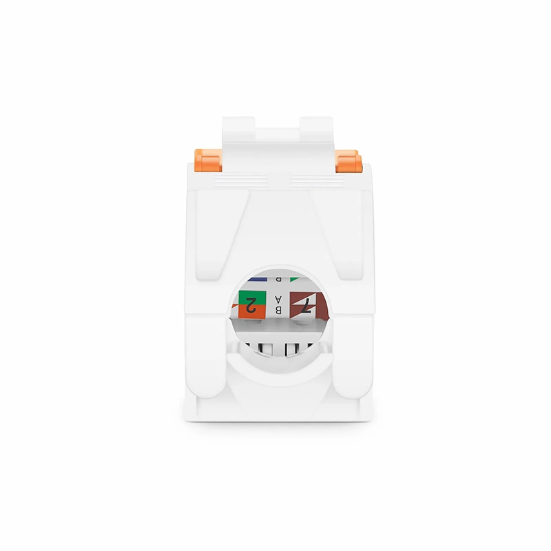 FyberOptix Cat6 RJ45 (8P8C) Unshielded Toolless Keystone Jack Module, Orange (10 pcs/Pack)
