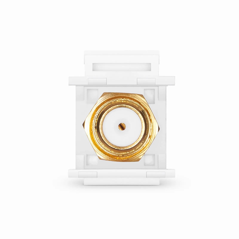 FyberOptix Feedthrough SyncEase F-Connector, Gold-Plated, White Housing