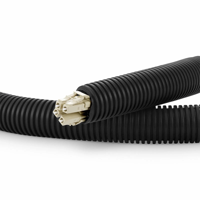 FyberOptix 10m (33ft) Black Flame Retardant Polypropylene Convoluted Tubing, 19mm Inside Diameter