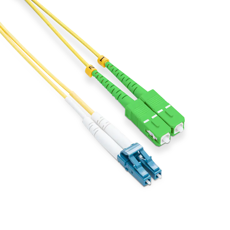 4m (13ft) LC UPC to SC APC Duplex OS2 Single Mode LSZH 2.0mm Fiber Optic Patch Cable SFPS