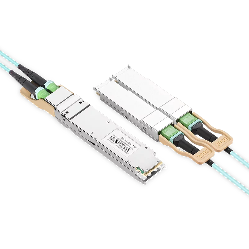 NVIDIA/Mellanox MFA7U10-H005 Compatible AOC 5m (16ft) 400Gb/s OSFP to 2x200Gb/s QSFP56 InfiniBand HDR Active Optical Splitter Cable (Finned Top, 850nm, MMF, LSZH) SFPS