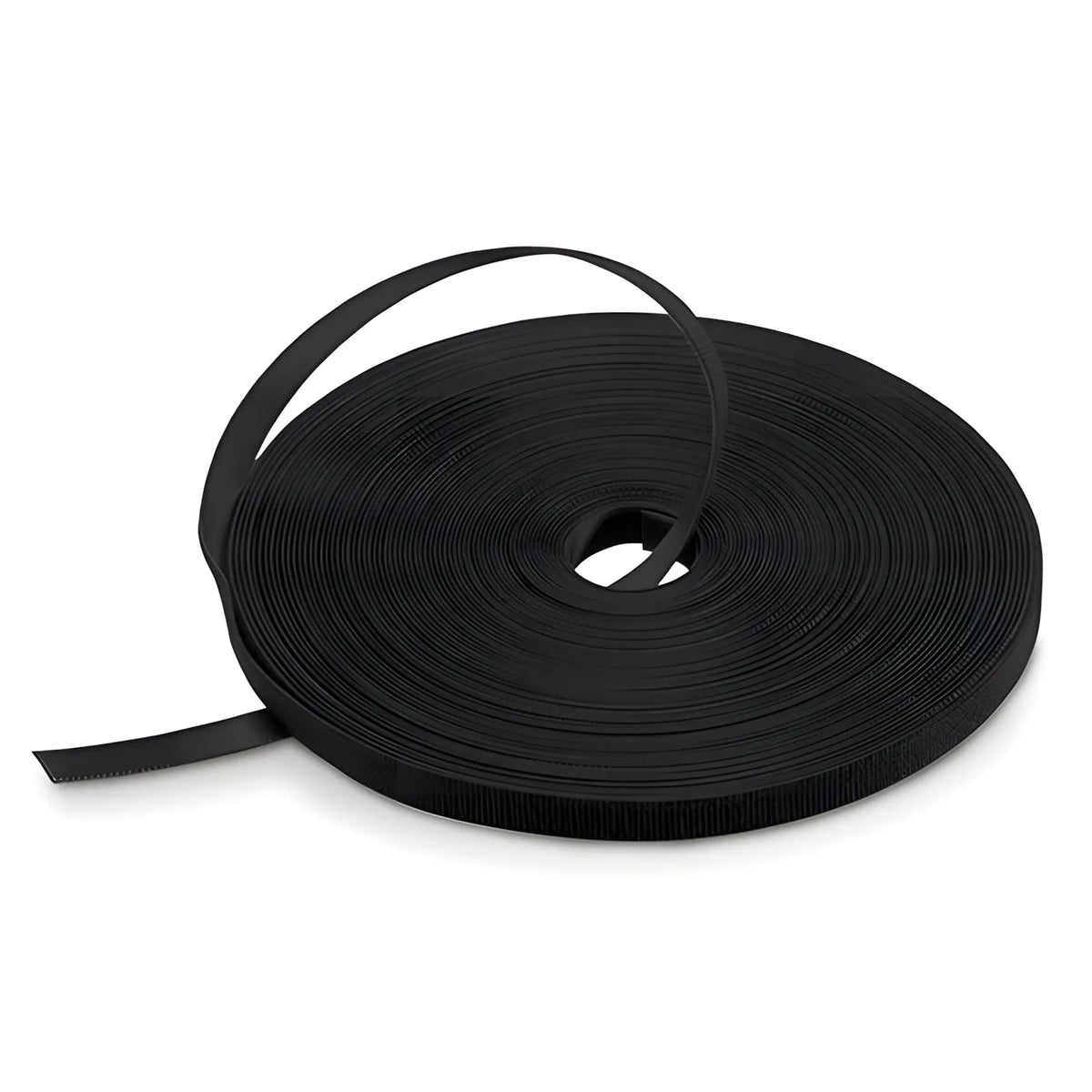 FyberOptix 25m/Roll 1000in.L x 0.48in.W Hook and Loop Reusable Cable Ties-Black