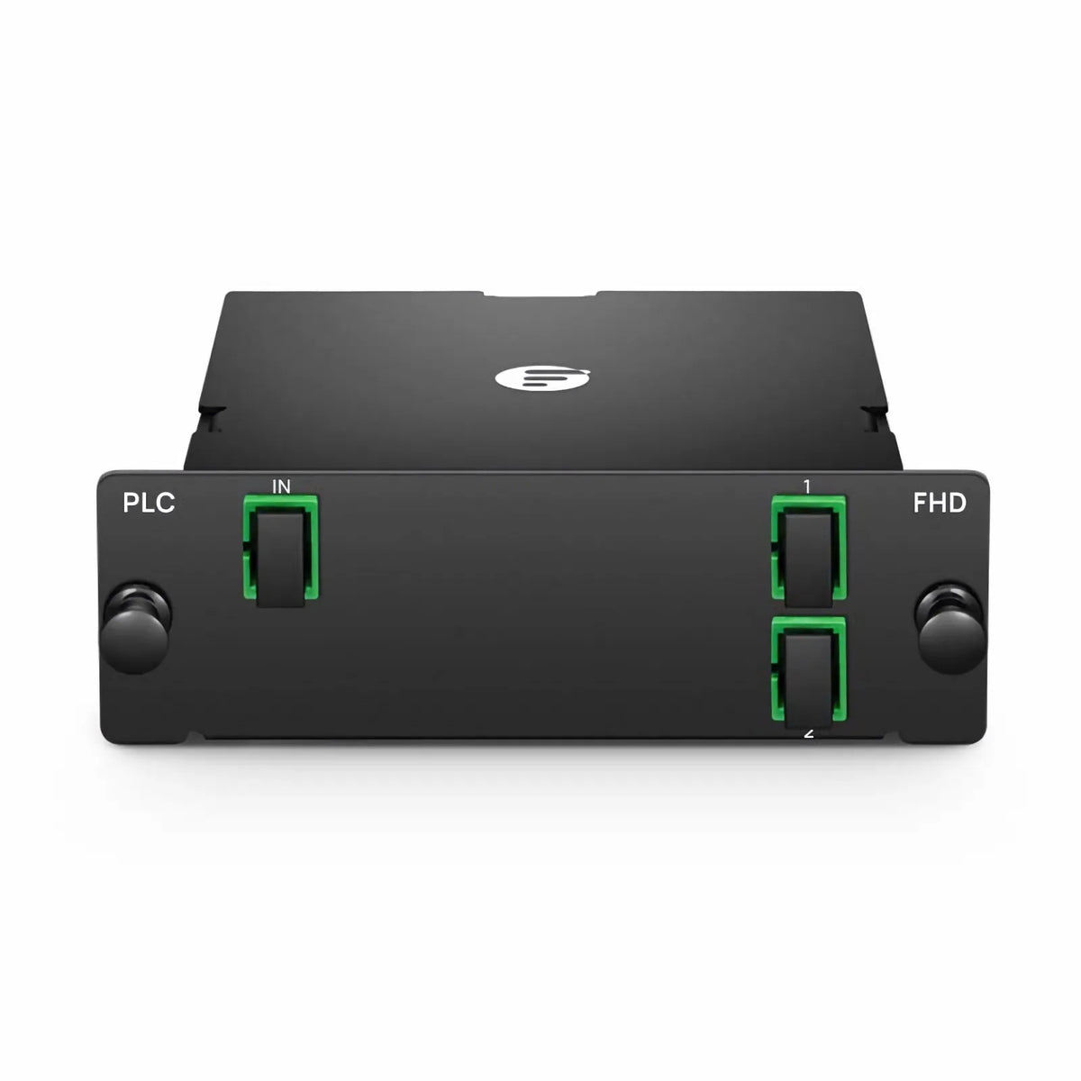 FyberOptix 1 x 2 PLC Fiber Splitter, Standard FHD Cassette SC/APC, Singlemode, for Optical LAN