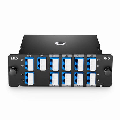 FyberOptix 8 Channels DWDM Mux Demux, 100GHz C53-C60, with Monitor and Expansion Port, 2.4dB Typical IL, LC/UPC, Dual Fiber, High Density, FHDA Plug-in Module