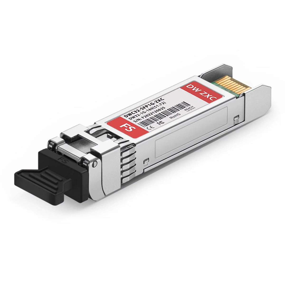 FyberOptix Cisco C32 DWDM-SFP-5172 Compatible SFP 1000BASE-DWDM 1551.72nm 100GHz 160km DOM Duplex LC/UPC SMF Optical Transceiver Module for Transmission