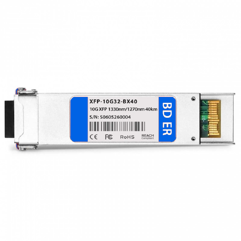 FyberOptix Cisco XFP-10G-BXU Compatible 10GBASE-BX XFP BiDi 1270nm-TX/1330nm-RX 10km DOM Simplex LC SMF Optical Transceiver Module