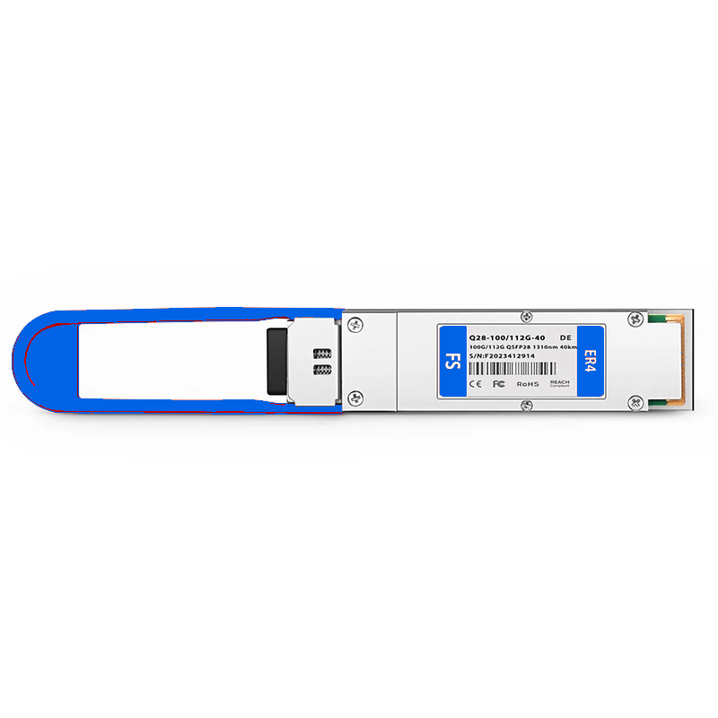 FyberOptix Dell QSFP28-100/112G-ER4 Compatible 100GBASE-ER4 and 112G OTU4 QSFP28 Dual Rate 4 x 25G NRZ 1310nm 40km DOM Duplex LC/UPC SMF Optical Transceiver Module
