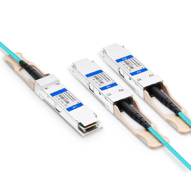 FyberOptix 30m (98ft) 200G QSFP56 4 x 50G PAM4 to 2 x 100G QSFP28 4 x 25G NRZ Active Breakout Optical Cable forFOSwitches