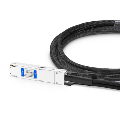 FyberOptix 5m (16ft) NVIDIA/Mellanox Compatible 800G OSFP 8 x 100G PAM4 Finned Top to 2 x 400G OSFP 4 x 100G PAM4 Flat Top Ethernet Active Electrical Copper Breakout Cable