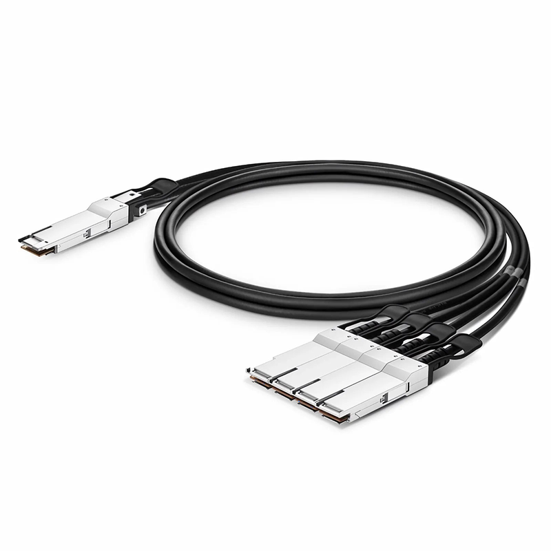 FyberOptix 3m (10ft) Generic Compatible 200G QSFP-DD 8 x 25G NRZ to 4 x 50G QSFP28 2 x 25G NRZ Passive Direct Attach Copper Breakout Cable