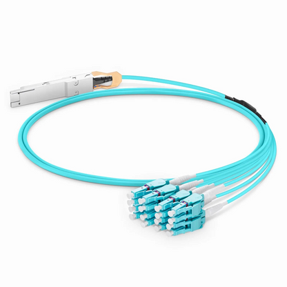 FyberOptix 1m (3ft) Arista Networks Compatible 200G QSFP-DD 8 x 25G NRZ to 8 x 25G LC Duplex Active Optical Breakout Cable