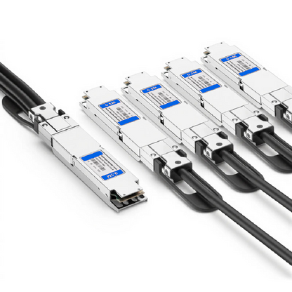 FyberOptix 0.5m (2ft) Arista Networks Compatible 800G OSFP 8 x 100G PAM4 Finned Top to 4 x 200G OSFP 2 x 100G PAM4 Finned Top Passive Direct Attach Copper Breakout Cable