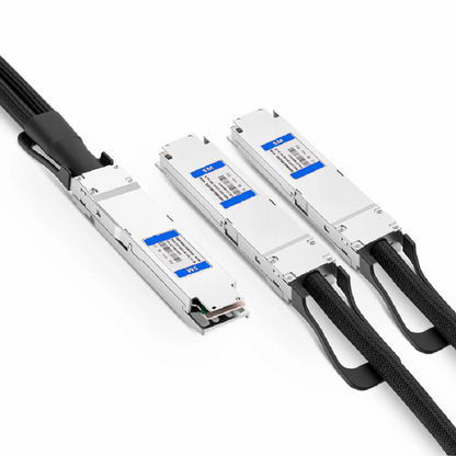 FyberOptix 5m (16ft) NVIDIA/Mellanox MCA7J60-N005 Compatible 800G OSFP 8 x 100G PAM4 Finned Top to 2 x 400G OSFP 4 x 100G PAM4 Flat Top Ethernet Active Direct Attach Copper Breakout Cable