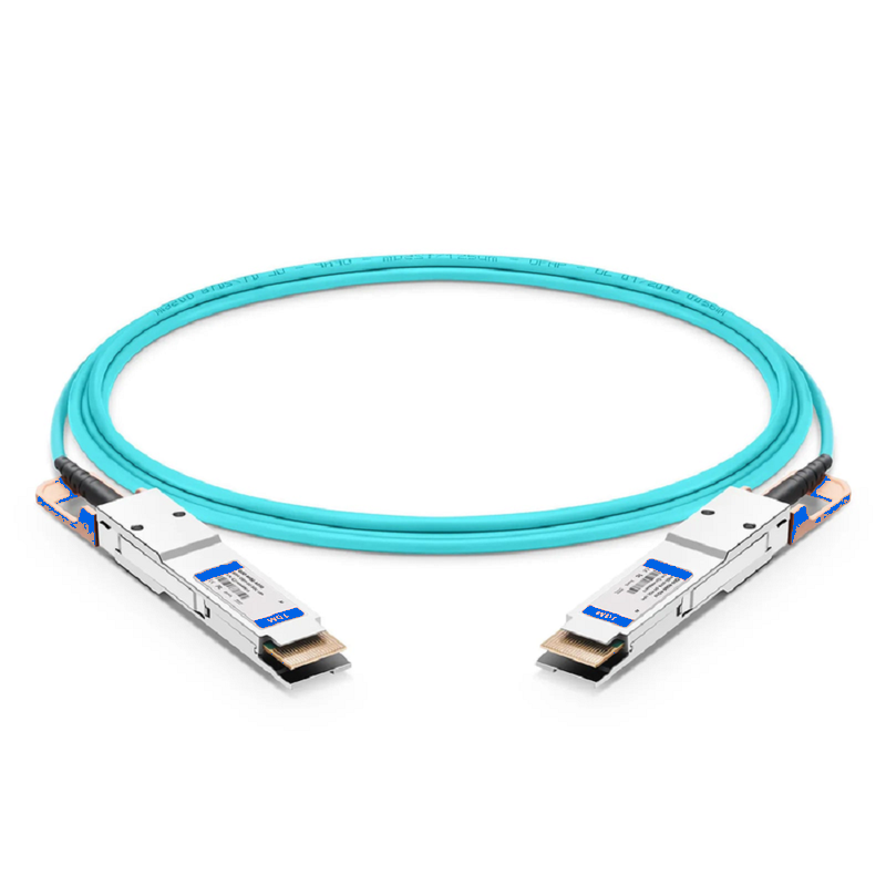FyberOptix 1m (3ft) Juniper Networks QDD-800G-AOC-1M Compatible 800G QSFP-DD 8 x 100G PAM4 Active Optical Cable