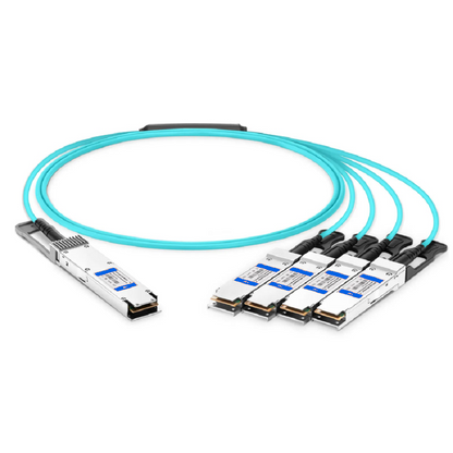 FyberOptix 5m (16ft) Generic Compatible 200G QSFP56 4 x 50G PAM4 to 4 x 50G SFP56 50G PAM4 Active Optical Breakout Cable