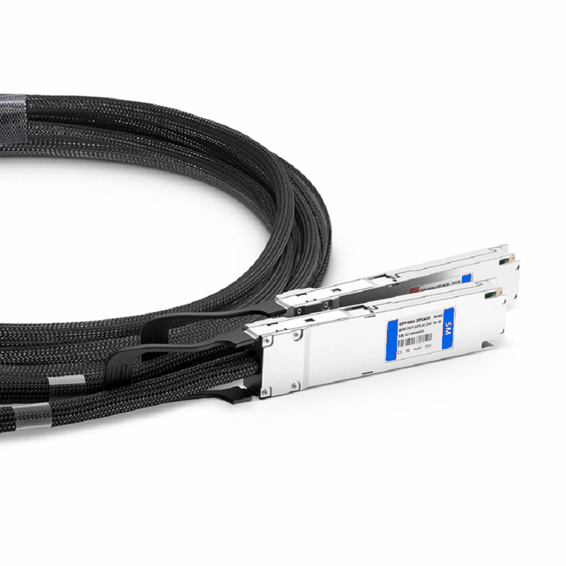 FyberOptix 1m (3ft) 800G Twin-port OSFP 8 x 100G PAM4 Finned Top to 2 x 400G QSFP112 4 x 100G PAM4 Ethernet Active Direct Attach Copper Breakout Cable forFOSwitches