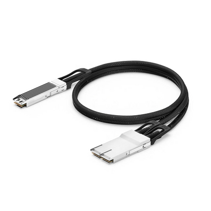 FyberOptix 1m (3ft) NVIDIA/Mellanox Compatible 800G Twin-port OSFP 8 x 100G PAM4 Finned Top to 2 x 400G QSFP112 4 x 100G PAM4 Ethernet Active Electrical Breakout Cable