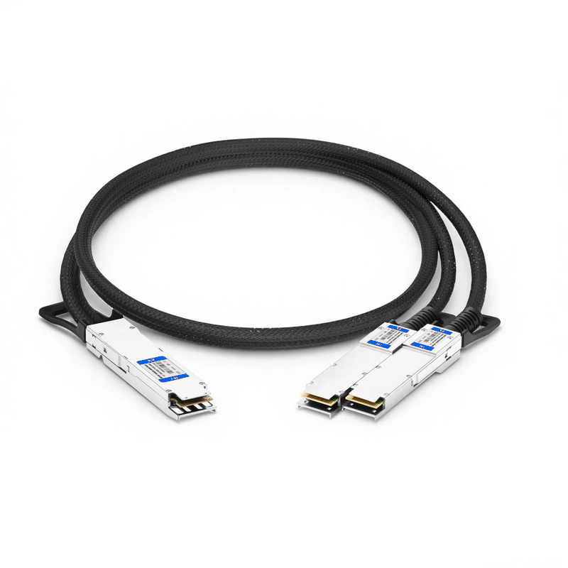 FyberOptix 1m (3ft) NVIDIA/Mellanox Compatible 800G Twin-port OSFP 8 x 100G PAM4 Finned Top to 2 x 400G QSFP112 4 x 100G PAM4 Ethernet Active Electrical Breakout Cable