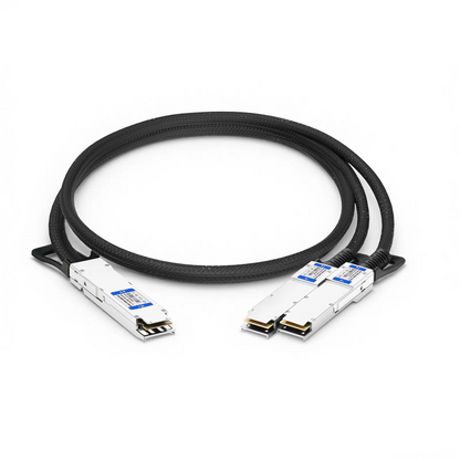 FyberOptix 1m (3ft) NVIDIA/Mellanox Compatible 800G Twin-port OSFP 8 x 100G PAM4 Finned Top to 2 x 400G QSFP112 4 x 100G PAM4 Ethernet Active Electrical Breakout Cable