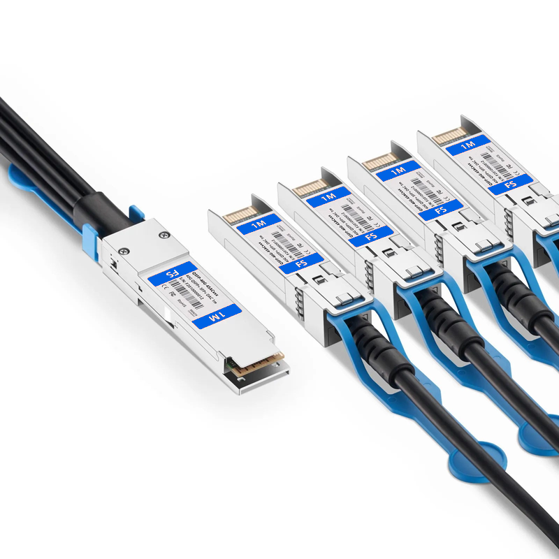 FyberOptix 1m (3ft) Cisco QSFP-4 x 10G-AC1M Compatible 40G QSFP+ to 4 x 10G SFP+ Active Direct Attach Copper Breakout Cable