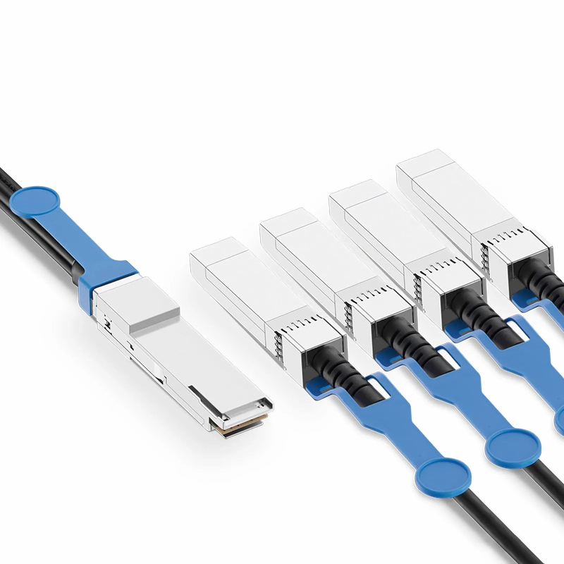 FyberOptix 1m (3ft) Dell Compatible 40G QSFP+ to 4 x 10G SFP+ Active Direct Attach Copper Breakout Cable