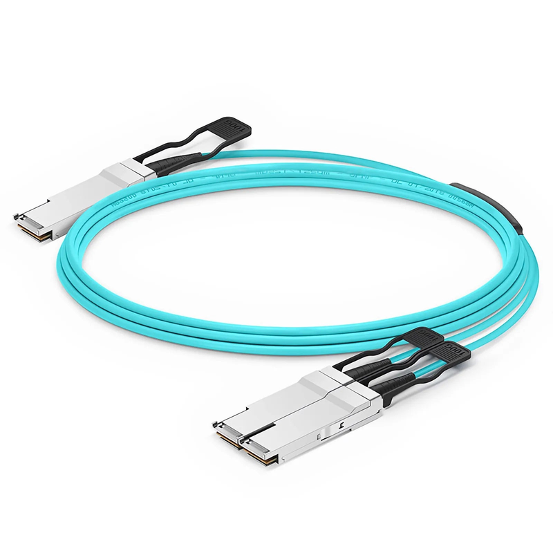 FyberOptix 30m (98ft) NVIDIA/Mellanox MFA7A20-C030 Compatible 100G QSFP28 4 x 25G NRZ to 2 x 50G QSFP28 2 x 25G NRZ Ethernet Active Optical Breakout Cable