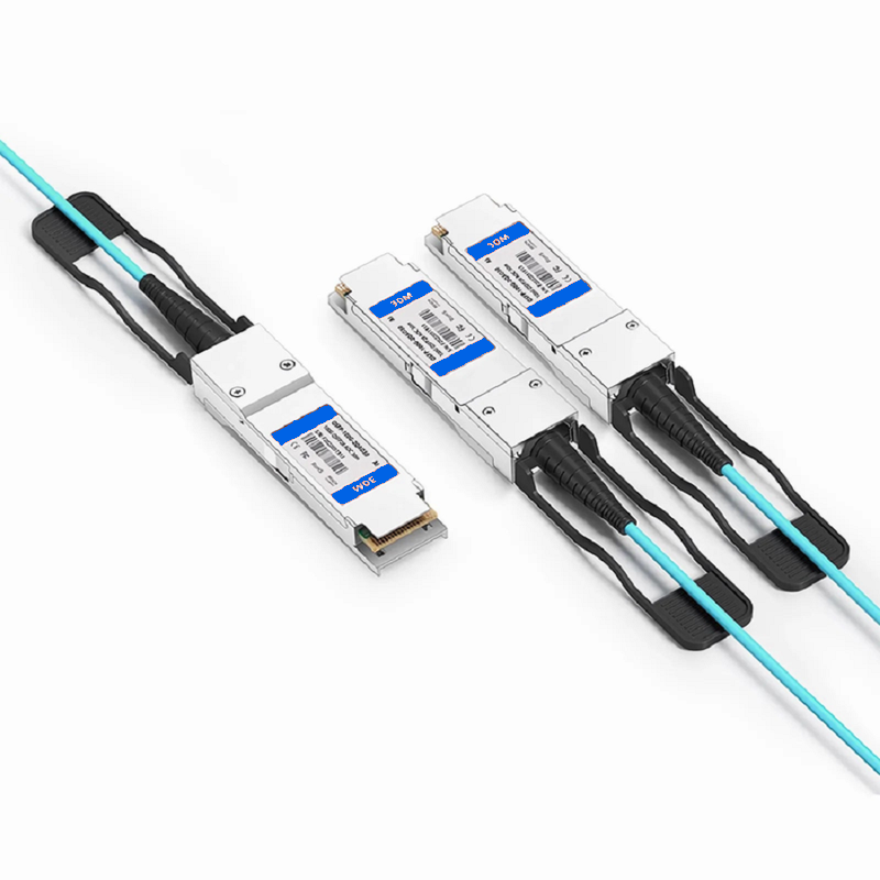 FyberOptix 30m (98ft) NVIDIA/Mellanox MFA7A20-C030 Compatible 100G QSFP28 4 x 25G NRZ to 2 x 50G QSFP28 2 x 25G NRZ Ethernet Active Optical Breakout Cable