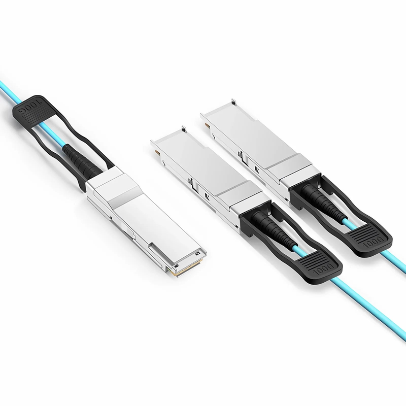 FyberOptix 30m (98ft) NVIDIA/Mellanox MFA7A20-C030 Compatible 100G QSFP28 4 x 25G NRZ to 2 x 50G QSFP28 2 x 25G NRZ Ethernet Active Optical Breakout Cable